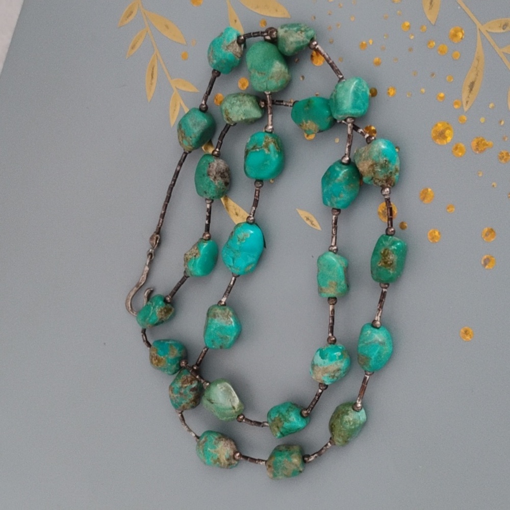 Native American sterling silver turquoise necklace - Picture 13 of 13